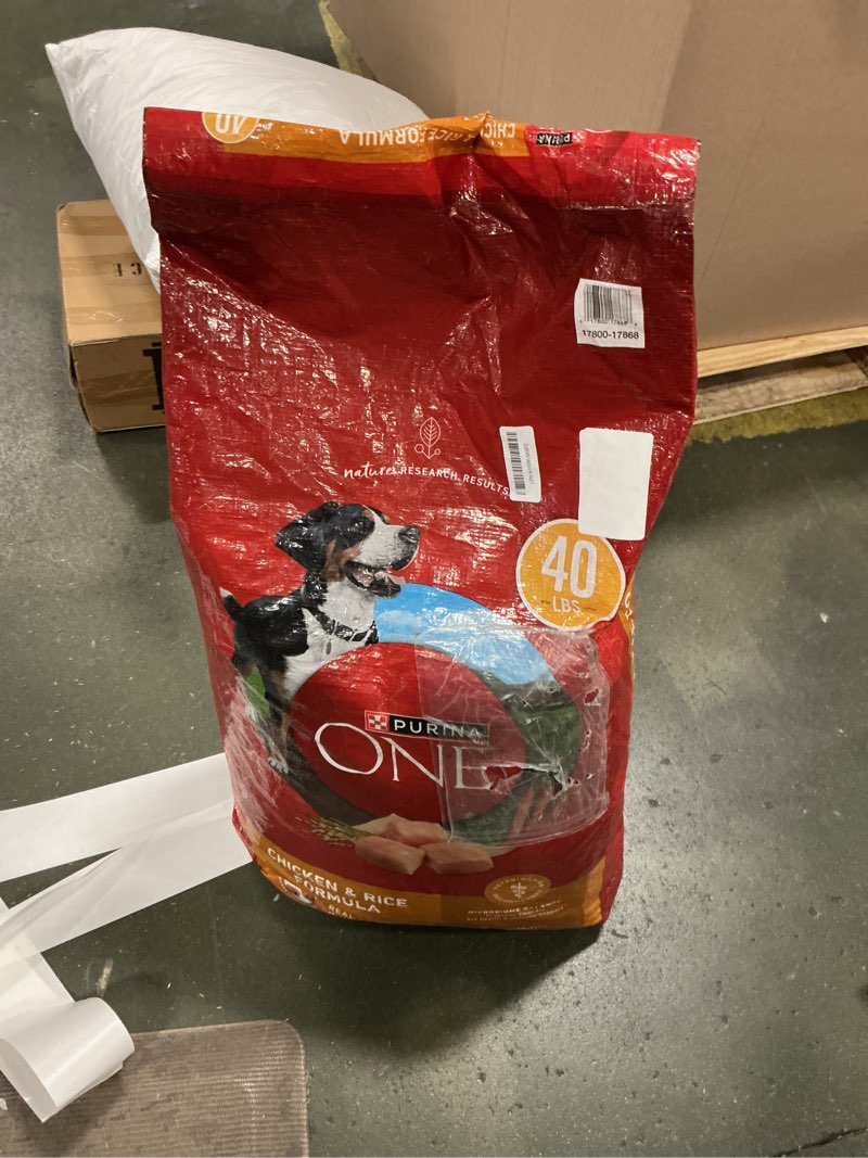 Condition photo showing New/Like New for (Best by 05/2027 ) Purina ONE Chicken and Rice Formula Dry Dog Food - 40 lb. Bag Chicken & Rice 40 Pound (Pack of 1)
