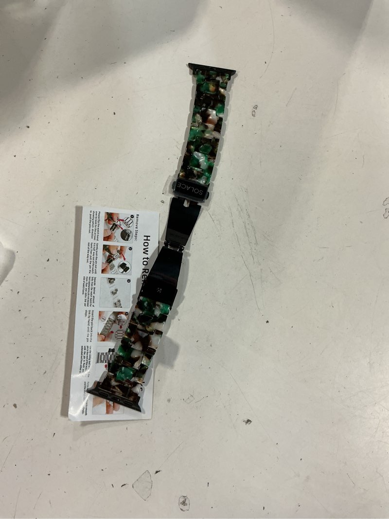 Condition photo showing Good Condition for Solace Bands Lightweight Perma Watch Band - Universal Fit for Apple Watch Bands for Women & Men, iWatch Bands for 38mm 40mm 41mm 42mm 44mm 45mm 49mm Ultra, SE, Series 11 10 9 8 7 6 5-1 (Matte Solid) Blue/Cream/Black 38/40/41/42/44/45mm