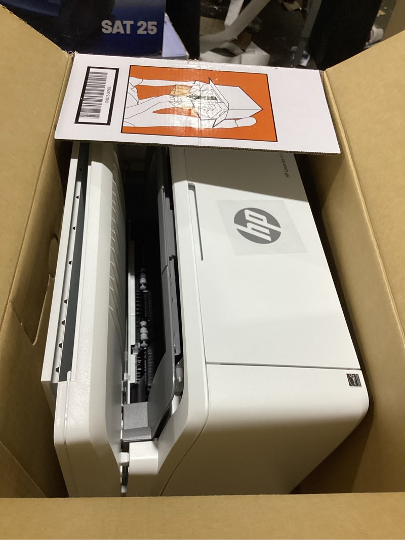 Condition photo showing As Is for hp laserjet mfp m140w wireless black & white printer, print, scan, copy, fast speeds, easy setup, mobile printing, best-for-small teams