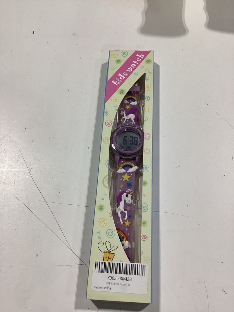 Condition photo showing New/Like New for 3d cartoon waterproof watches for girls with alarm - best toys gifts for girls age 3-12 purple