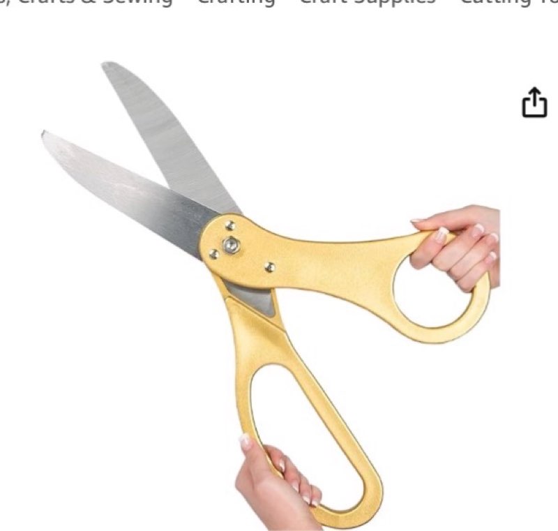 Gold Grand Opening Ceremony Kit – 20 Inch Giant Scissors with Ribbon for Inaugurations and Ceremonie