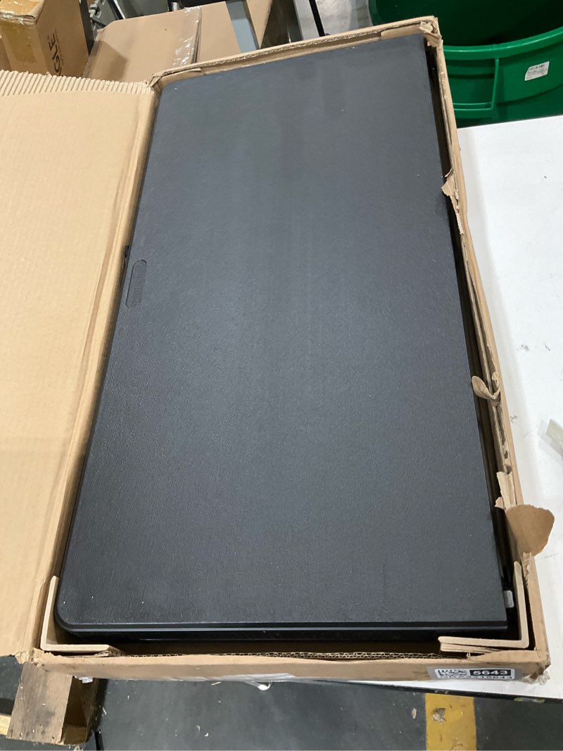 Condition photo showing New/Like New for amazon basics 34 inch portable sturdy folding dining table with carrying handle, space saving storage, square, 33.9 x 29.1 x 33.9 inch, black | folding