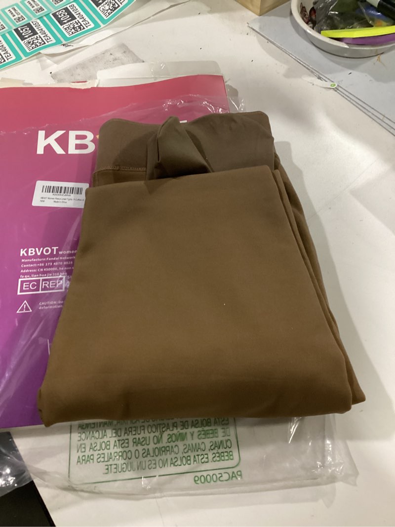 Condition photo showing Good Condition for KBVOT Fleece Lined Tights Women Sheer Warm Pantyhose Leggings Fake Translucent Thermal Winter Thick Tights for Dresses Pantyhose Brown Medium