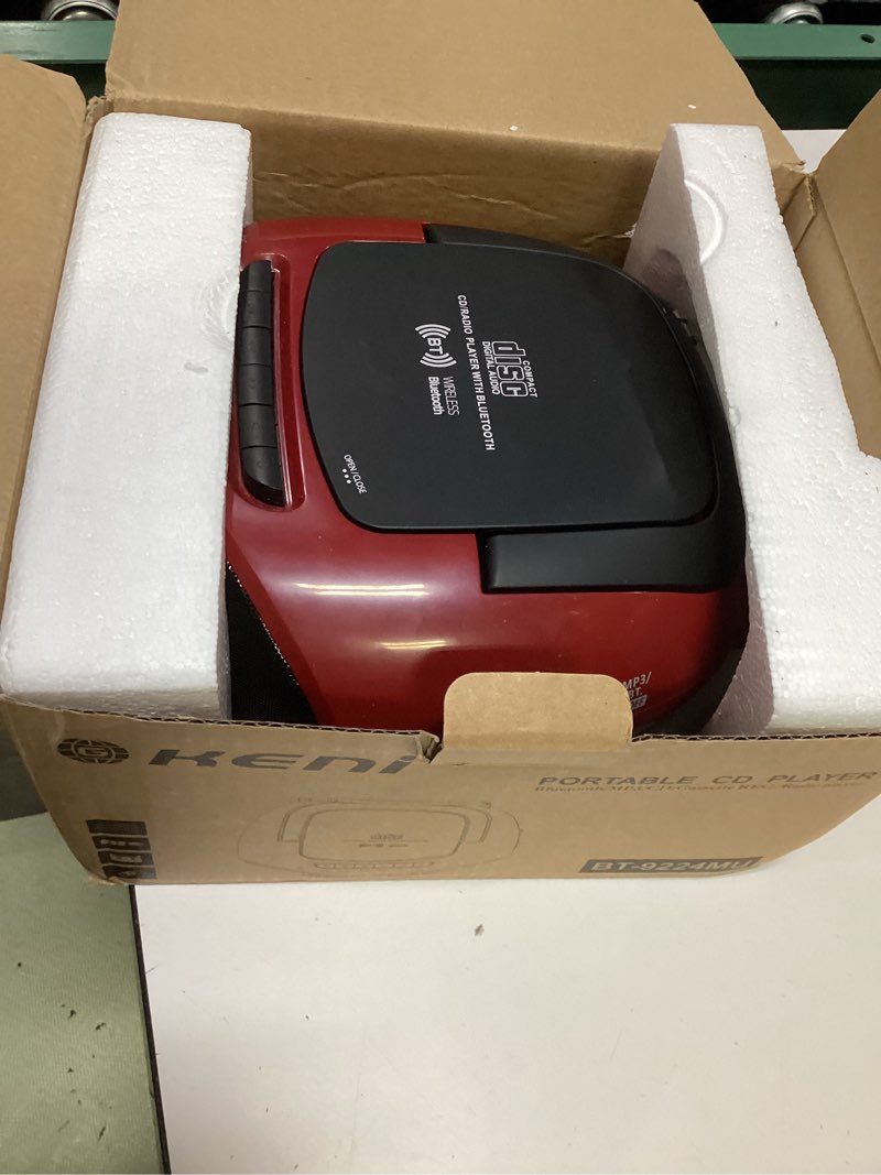 Condition photo showing Good Condition for g keni portable cd and cassette player boombox combo, casette tape recorder with remote, am fm radio, usb playback with earphone jack, 5.1v bluetooth speaker, battery operated/ac powered for home(red)