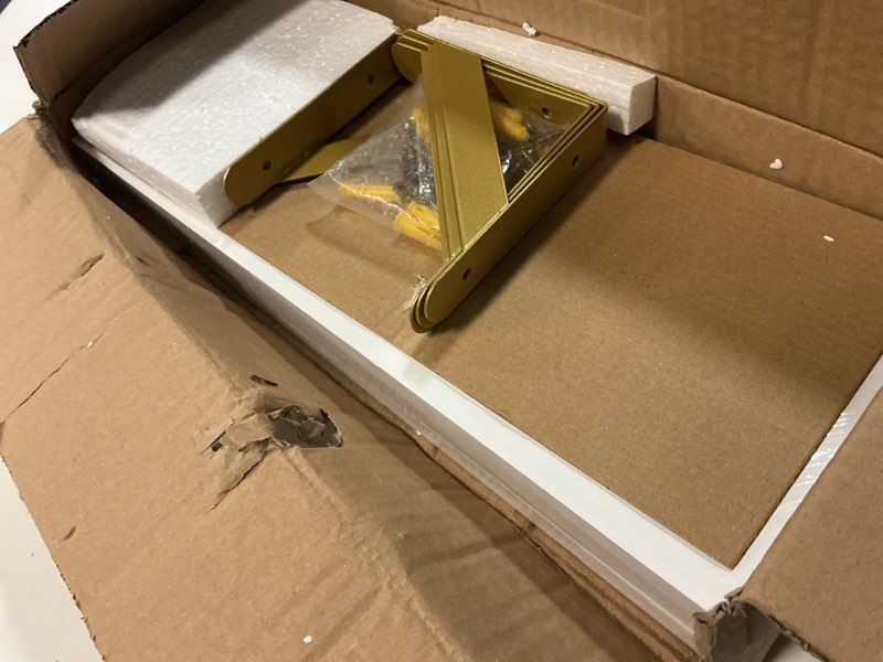 Condition photo showing Good Condition for fixwal floating shelves for wall, wood wall mounted shelves for bedroom, bathroom, living room, kitc