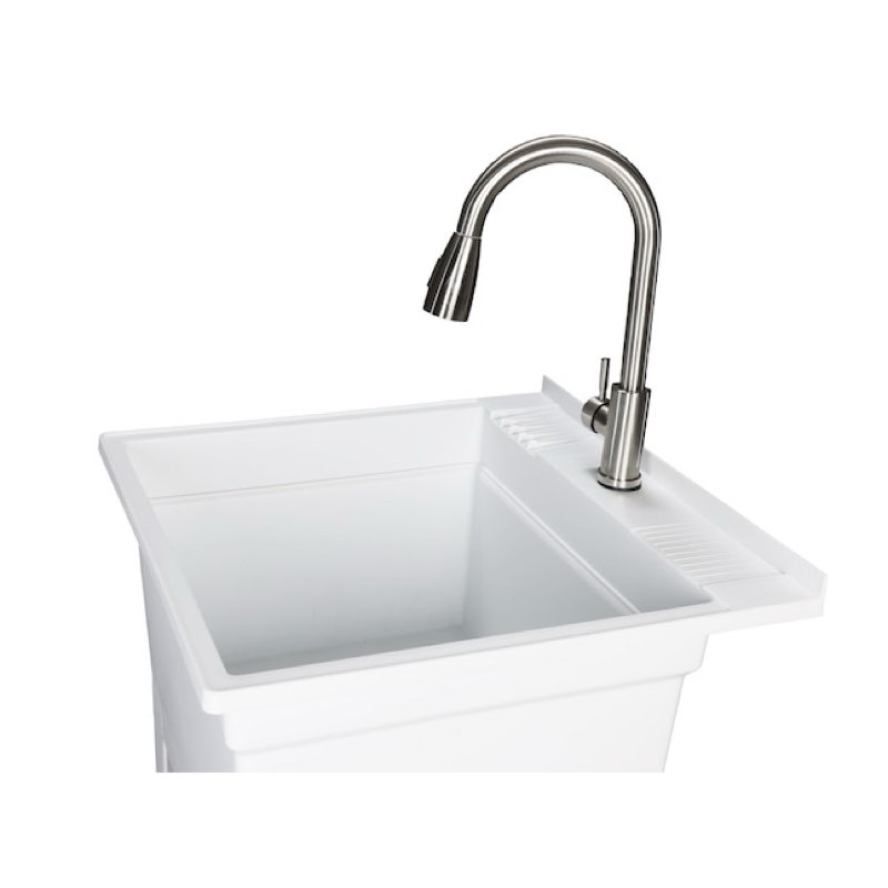 Project Source 24-in x 24-in 1-Basin White Freestanding Utility Tub with