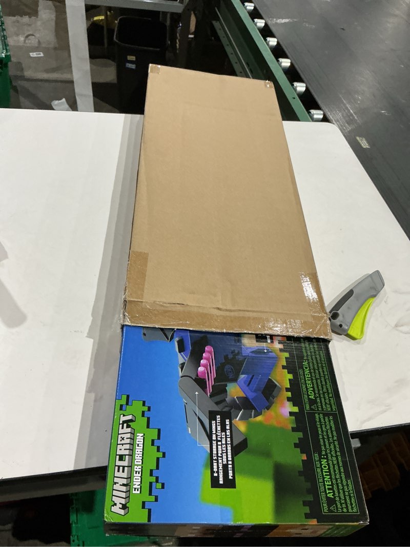 Condition photo showing New/Like New for nerf minecraft ender dragon blaster, 4-dart internal clip, 12 nerf elite foam darts, design inspired by mob in the game