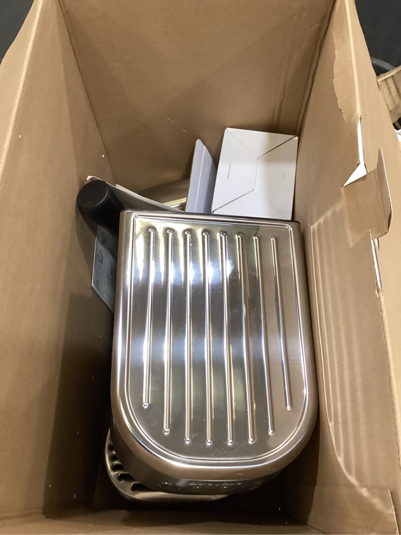 Condition photo showing As Is for breville bambino plus espresso machine bes500bss, brushed stainless steel