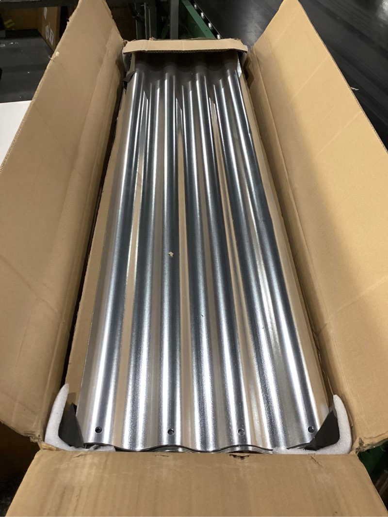 Condition photo showing New/Like New for g good gain 8x2x2 ft galvanized raised garden bed kit, large metal planter box outdoor for vegetables, flowers, herbs, 24" tall 240 gallon capacity deep root design, silver silver 8×2×2ft