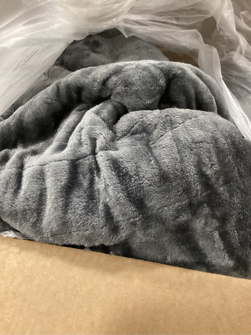 Condition photo showing As Is for Heated Blanket Electric Blanket Queen Size 84"x90" Fast Heating Electric Blanket with Dual Control 10 Heat Levels & 10 Hours Auto-Off Overheat Protection Cozy Soft Flannel Heated Throw Blanket Grey Queen
