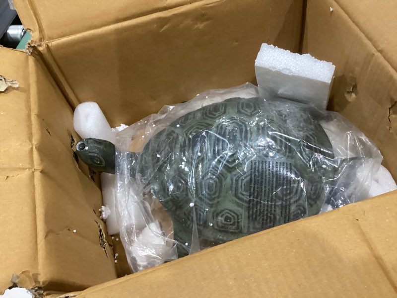 Condition photo showing Good Condition for evergreen garden 14" l beautiful summer turtle and butterfly metal garden statue, fade and weather resistant outdoor decoration for homes, yards and gardens