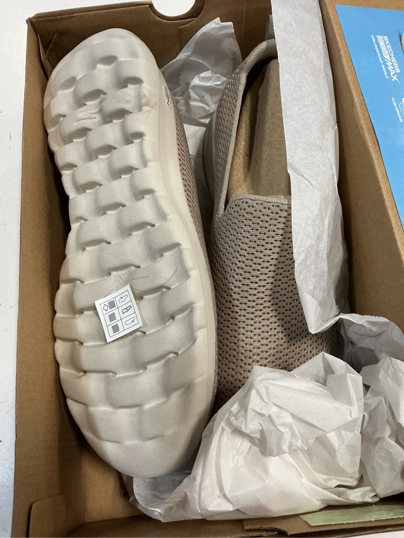 Condition photo showing As Is for skechers women's go walk joy slip-on sneaker 9.5 taupe
