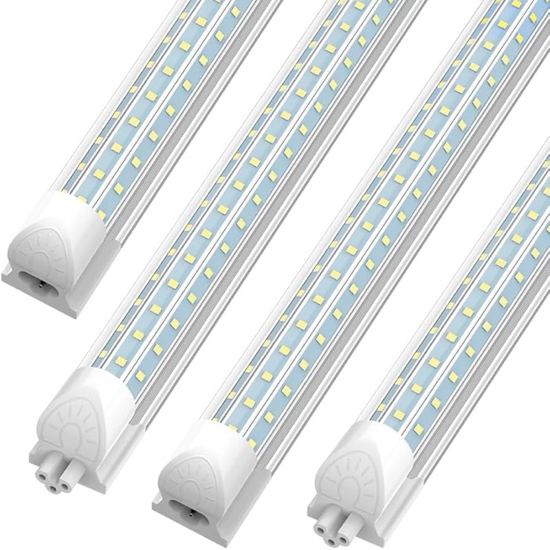 shopled 8ft led shop light, 90w 11700lm 6000k cool white, super bright 300° d-shape, linkable t8 tub