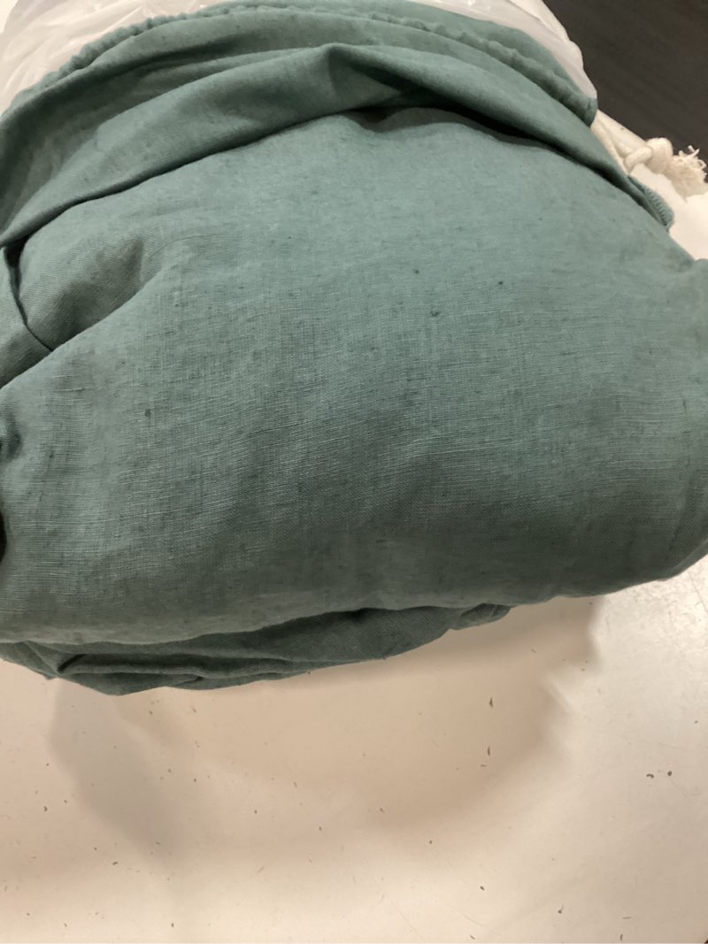 Condition photo showing Good Condition for european linen sheet set, king, ocean