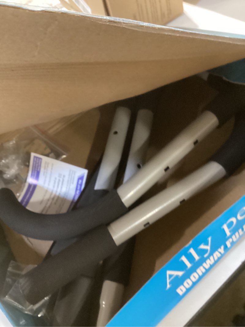 Condition photo showing As Is for ally peaks pull up bar for doorway | thickened steel max limit 440 lbs upper body fitness workout bar| multi-grip strength for doorway | indoor chin-up bar fitness trainer for home gym portable silver2