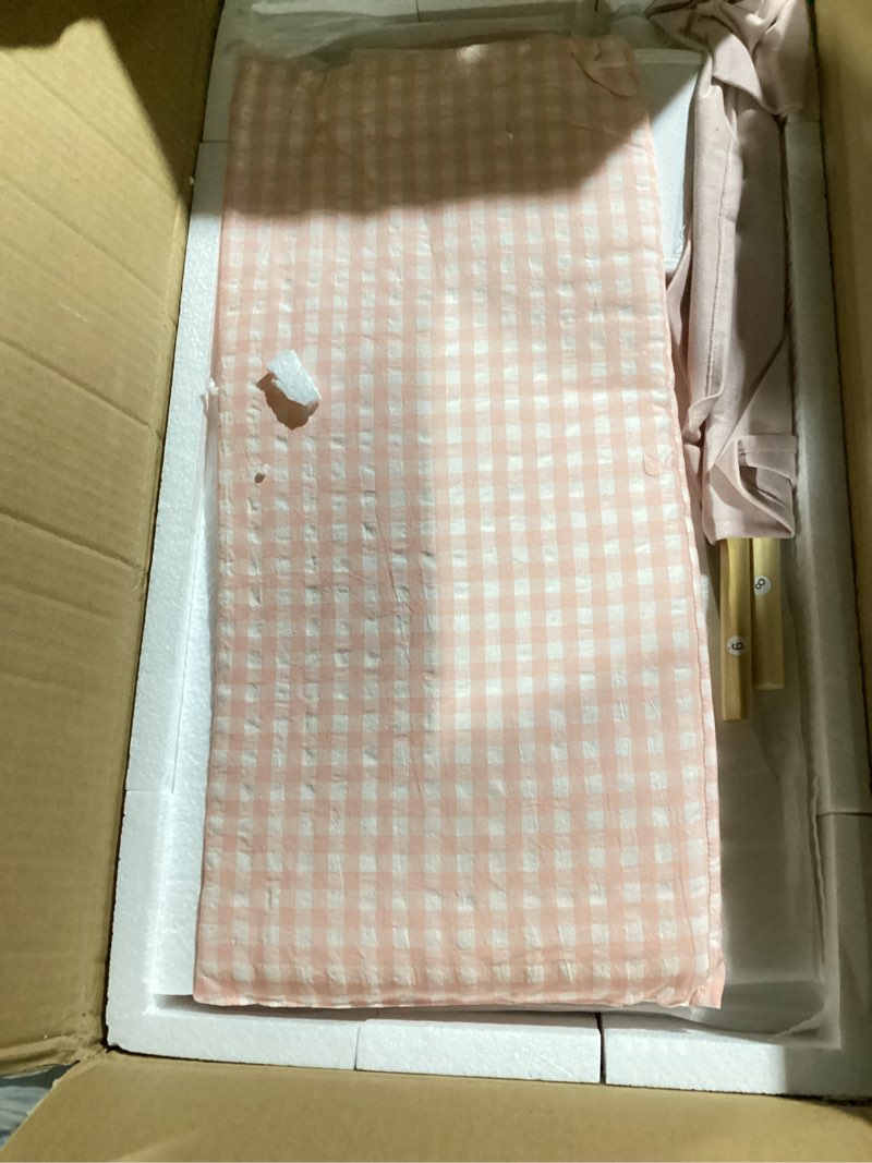 Condition photo showing Good Condition for ROBUD Baby Doll Crib, Wooden Doll Bed with Storage and Bedding, of Toy Baby Crib to Kids, Pink Baby Doll Beds Suit for Dolls Under 22 Inches