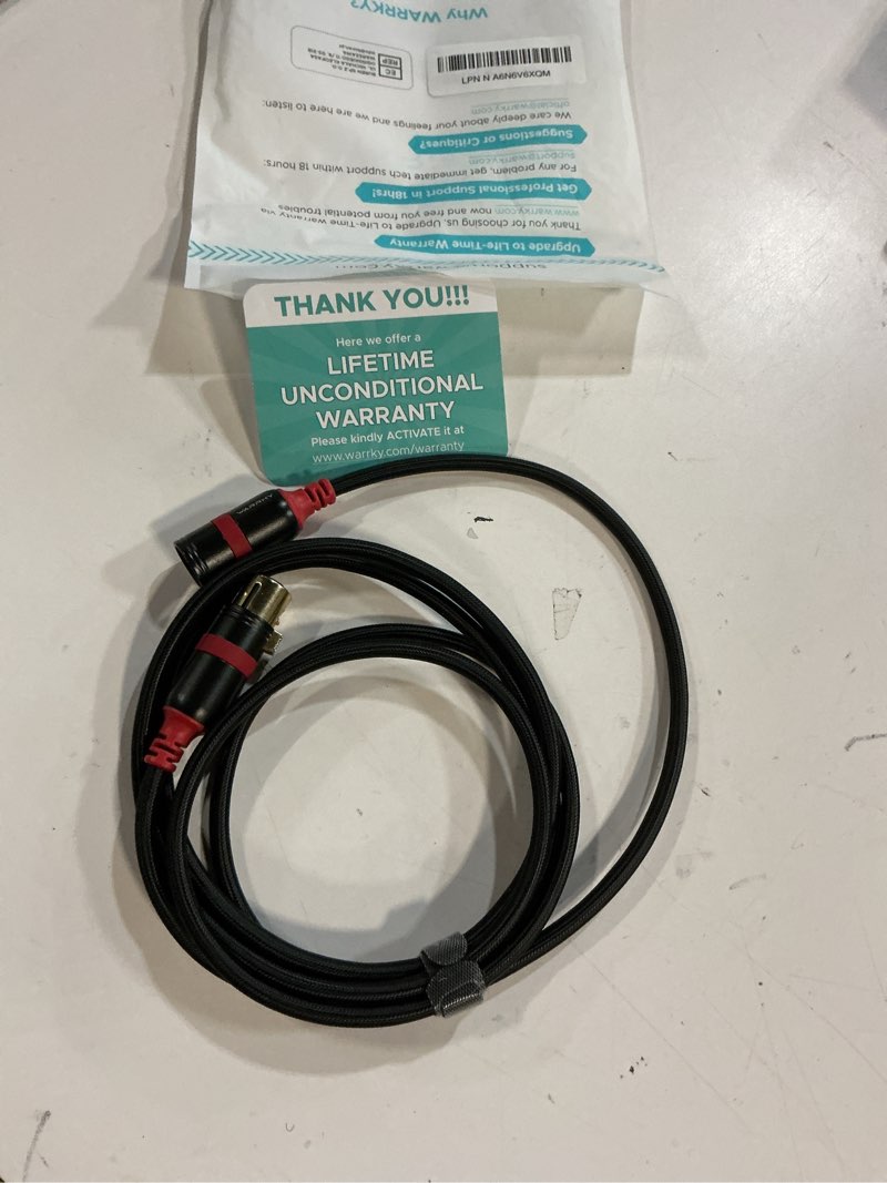Condition photo showing Good Condition for Warrky XLR Cables 6ft 1 Pack [Oxygen-Free Copper (OFC), Gold-Plated Connector] Balanced Microphone Cable Male to Female Professional Hi-Fi XLR Cable