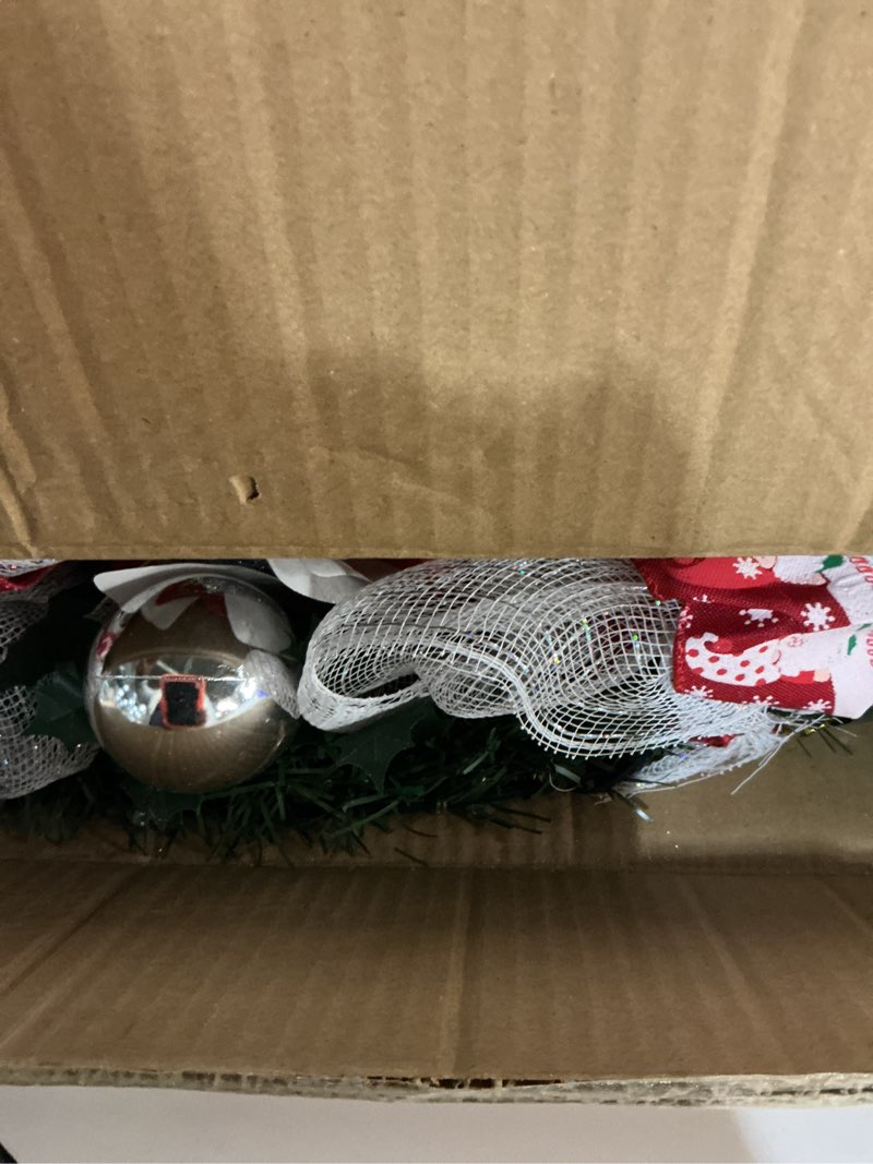 Condition photo showing Good Condition for MARTINE MALL 6FT Pre-Lit Pre-Decorated Pop Up Christmas Tree with 200 Lights & Remote, Artificial Collapsible Foldable Christmas Tree with Poinsettia Ribbon Bow for Home Indoor Outdoor Party