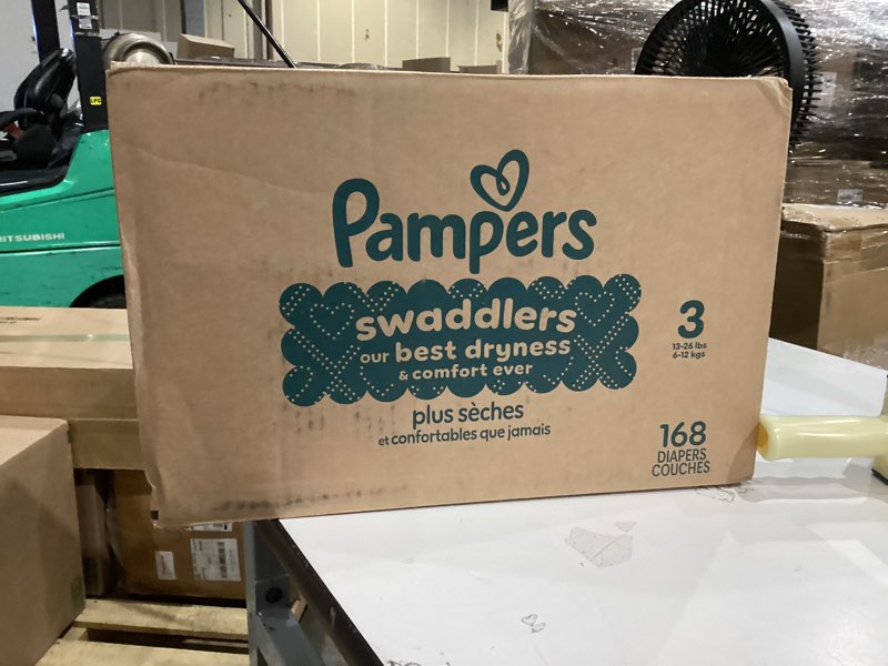 Condition photo showing New/Like New for Pampers Swaddlers Diapers, Size 3 (13-26 lbs), 168 Count, Absorbent, Keeps Baby Dry and Comfortable, Skin Safe Disposable Baby Diaper Size 3 168