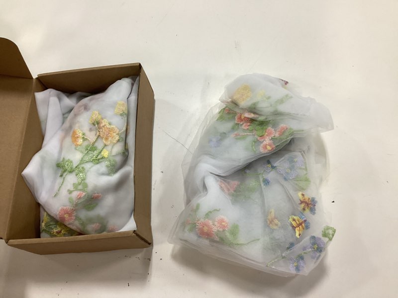 Condition photo showing New/Like New for lounsweer 3 pcs white wildflower table runner 10ft embroidery tulle spring floral table runner seasonal summer butterfly kitchen dining gauze decoration for wedding baby shower birthday party 3 white