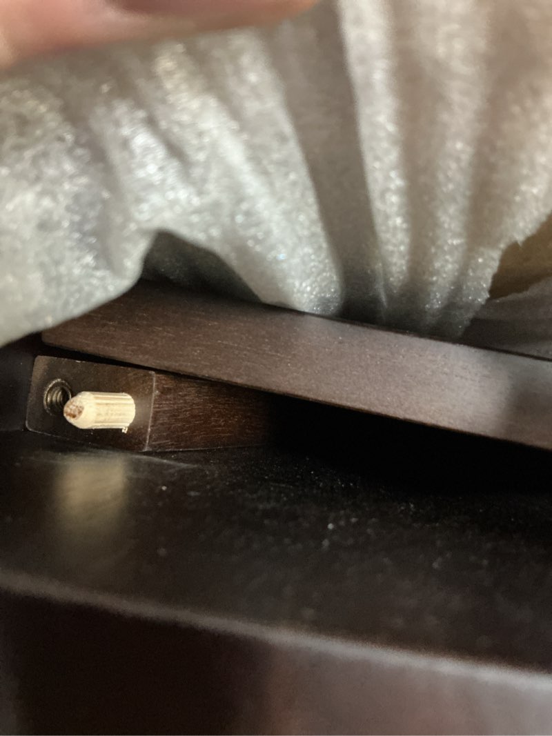 Condition photo showing As Is for fanatu extra wide 26in wooden step stool, heavy duty one step stool for adults and seniors, holds up to 550 lbs, reinforced cross bar, non-skid surface (walnut)