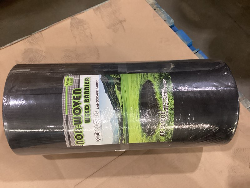 Condition photo showing New/Like New for JOYSWAN 5 OZ Non Woven Geotextile Landscape Fabric,Weed Barrier Landscape Fabric for Landscaping, French Drains, Underlayment, Erosion Control, Construction Projects,4x180FT Black