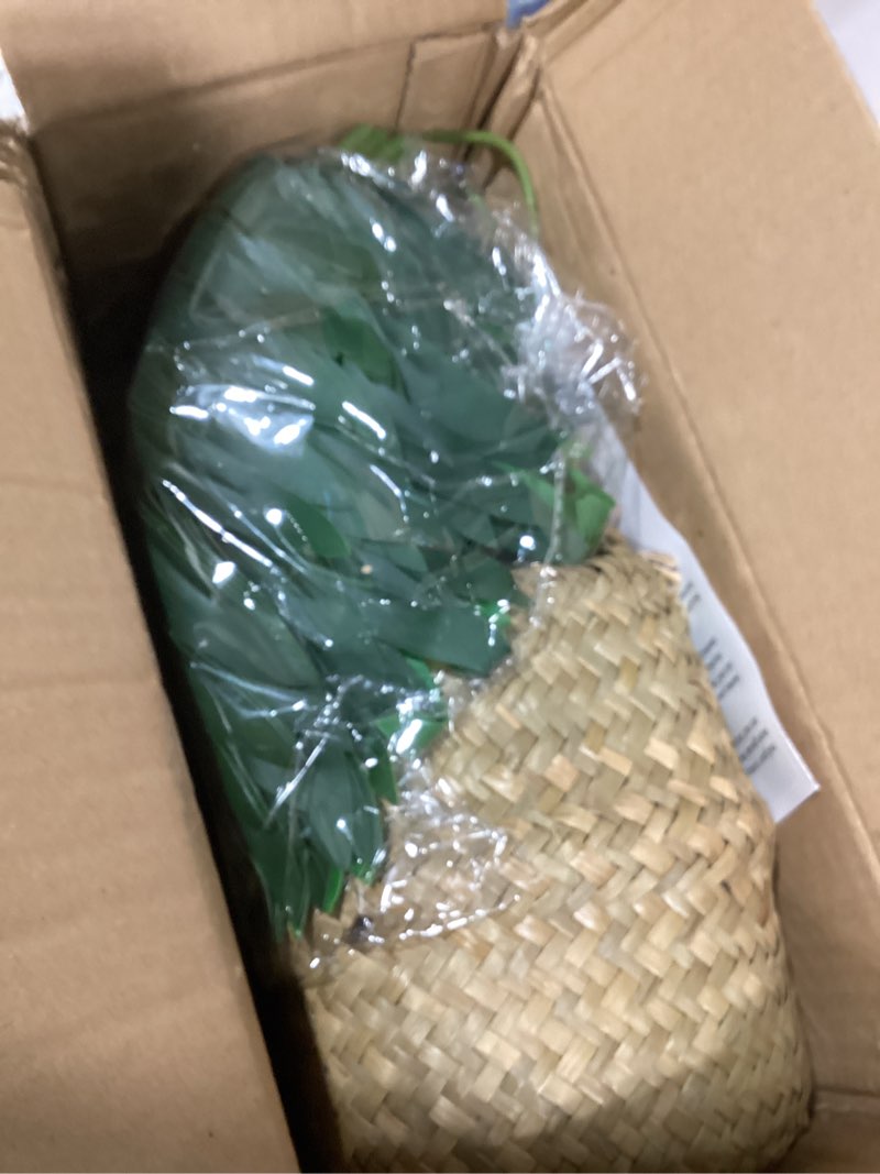 Condition photo showing Good Condition for Der Rose Fake Palm Tree 28Inch Faux Plant Potted Tall Fake Plant with Hand-Woven Baskets Artificial Tree for Indoor Outdoor Home Office Bedroom Porch Balcony Decor 1 28inch