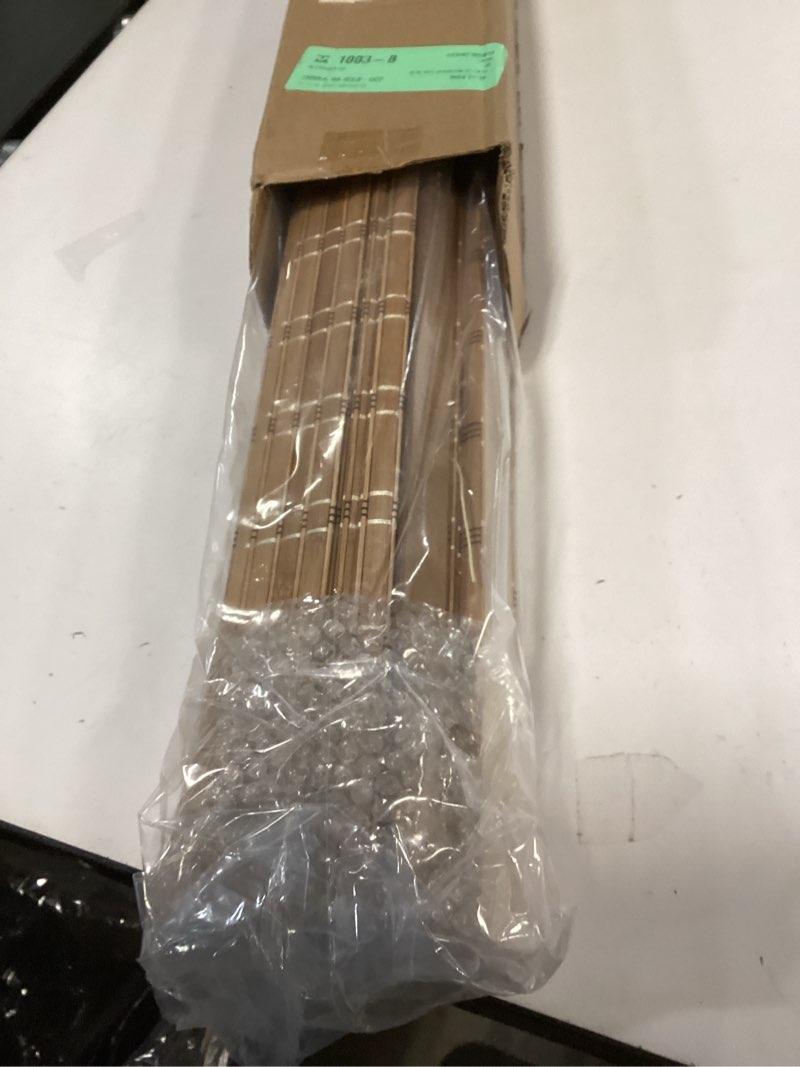 Condition photo showing Good Condition for LazBlinds No Tools No Drill Cordless Bamboo Roman Shades, Light Filtering Window Treatment, Roll Up Bamboo Blinds for Windows 29.5'' W x 48'' H, Brown Light Filtering-brown206 29.5" W x 48" H