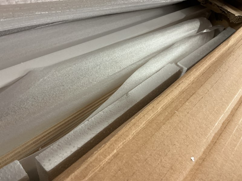 Condition photo showing As Is for White Shaker Single-sink Bathroom Vanity Base Cabinet 36" Wide x 21" Deep 