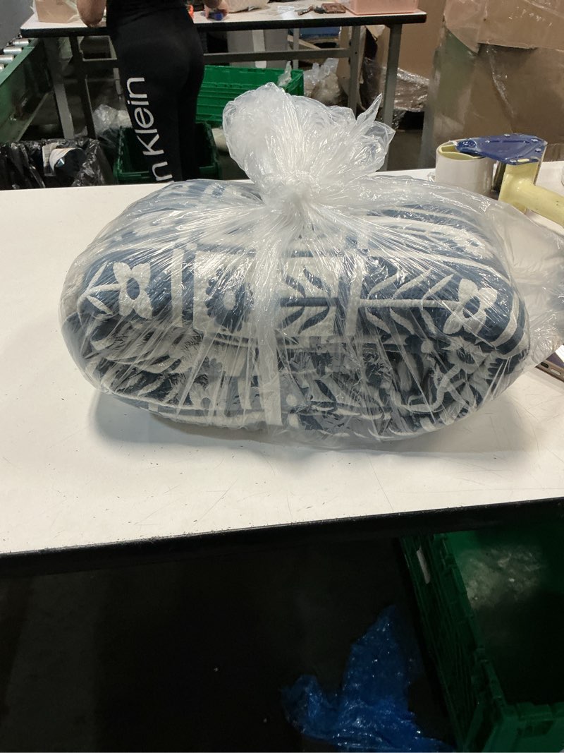 Condition photo showing New/Like New for quince organic cotton jacquard floral ( twin size ) glacier blue color 