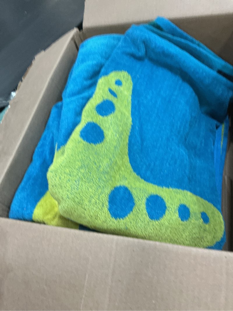 Condition photo showing As Is for kaufman - premium 2-pack velour oversized double jacquard reversible 750 gsm beach, pool towel, plush towel, 40in x 70in, luxurious 100% cotton (turq/lth)