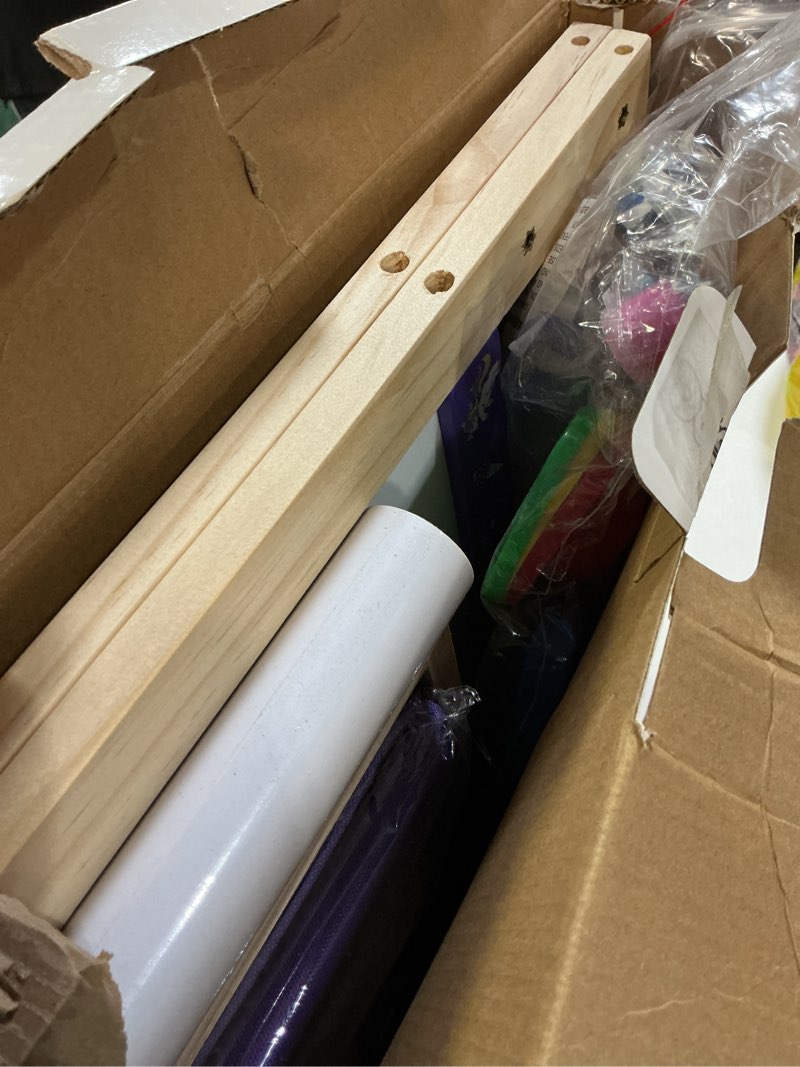 Condition photo showing As Is for art easel for kids 4-8,kids easel with paper roll and art supplies,toddler toys ages for 5-7,toddler drawing board learning eductional toys for 4 5 6 7 8 year old boy girls birthdays gifts purple