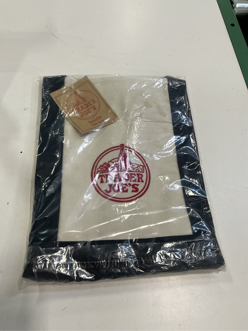 Condition photo showing Good Condition for EXZMA Trader Joes Large Tote Shopping Bag Cotton Canvas Embroidered Bag (1), Navy Blue