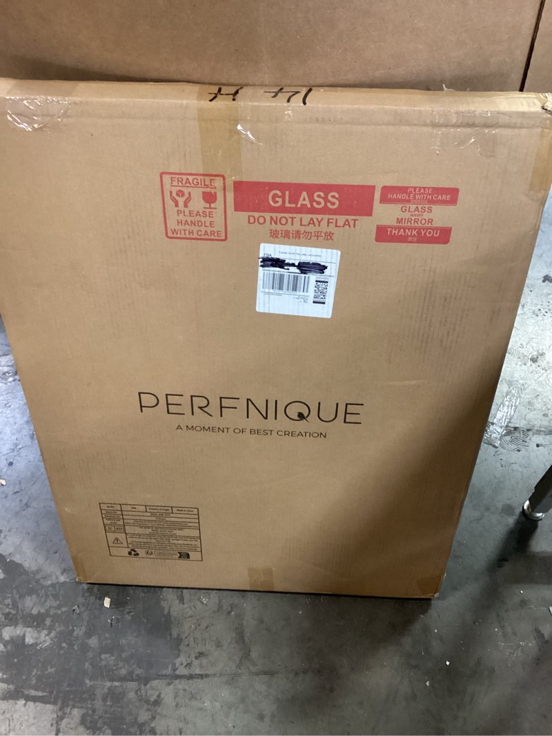 Condition photo showing New/Like New for PERFNIQUE Irregular Wall Mirror Asymmetrical Mirror, 32''x24'' Gold Mirror for Bathroom Bedroom Living Room Entryway, Decorative Modern Boho Decor, Wall Mouted(Gold, 32''x24'') Gold 32"L x 24"W