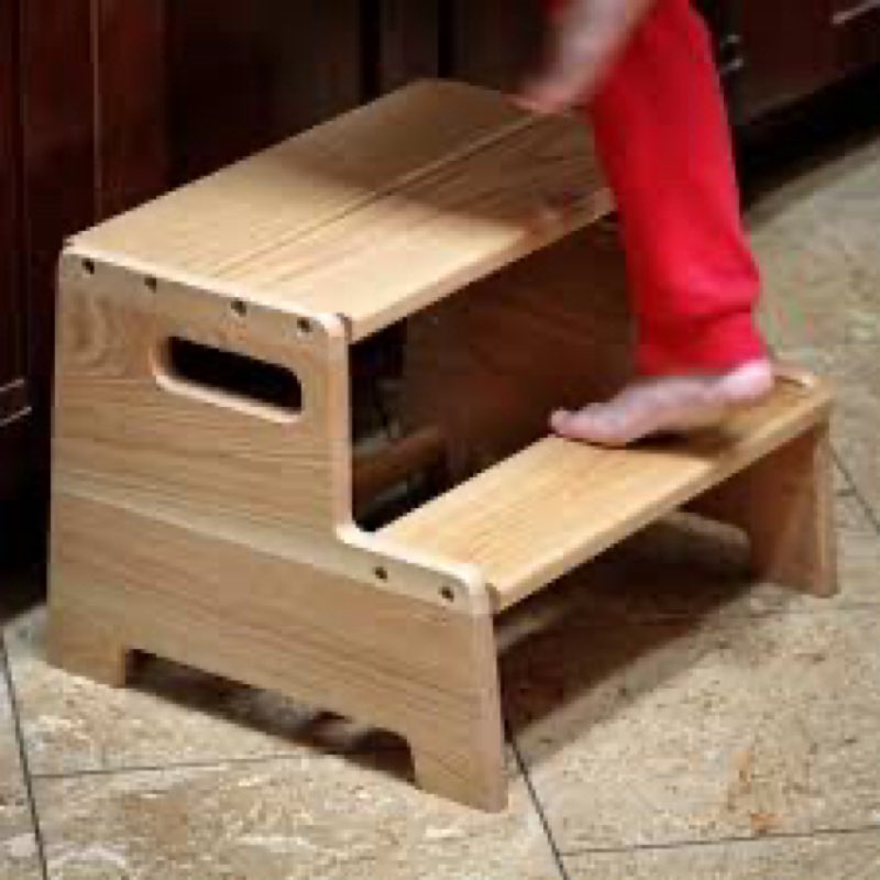 Anjum 11.86" 2 - Step Wood Maple Step Stool
