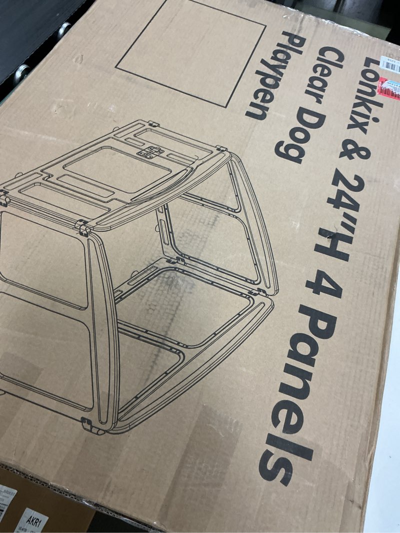 Condition photo showing Good Condition for clear puppy playpen indoor - ideal for small & toy dogs - height 24 inch, 4 panels, white white 4 24" heigh