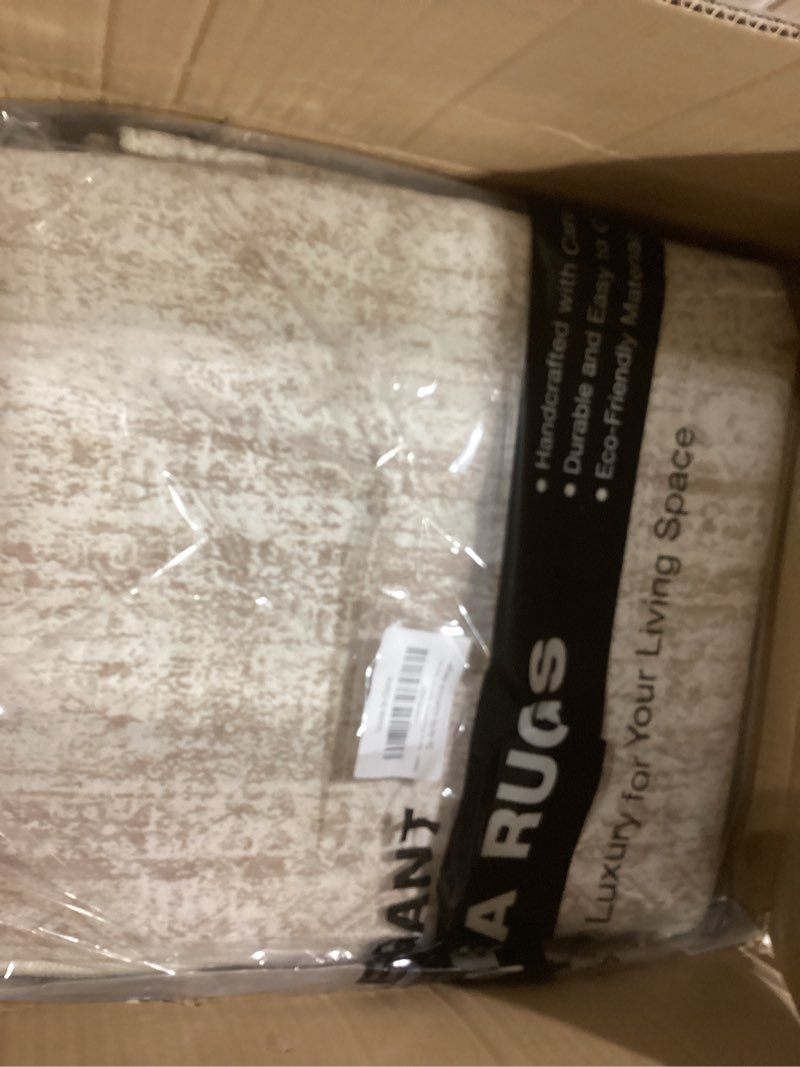 Condition photo showing New/Like New for Washable Area Rug 8x10, Large Soft Rugs for Living Room Vintage Beige Carpet 8x10 Area Rugs for Bedroom Dining Room Non-Slip Stain Resistant Under Table Rug Beige 8' x 10' (Rectangular)