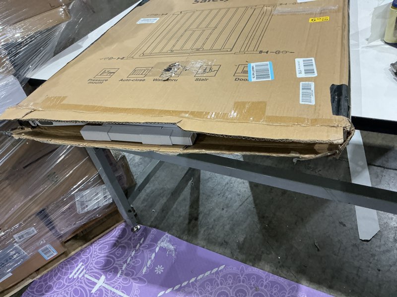 Condition photo showing Good Condition for furtime 29"-41" baby gate with cat door adjustable, auto close dog gate for stairs,doorways and house, metal pet door pressure mounted,easy install, effortless walk thru, white white 29-41"w x 30"h