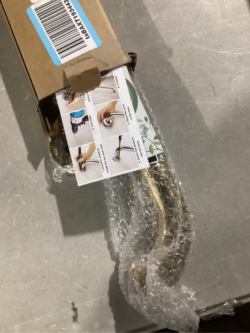 Condition photo showing Good Condition for 24 Inch Anti Slip Shower Grab Gold, Munzong Bathroom Grab Bar, Knurled Bathroom Balance Bar,Safety Hand Rail Support Handicap Elderly Injury Senior Assist Bath Handle 24 Inch Gold