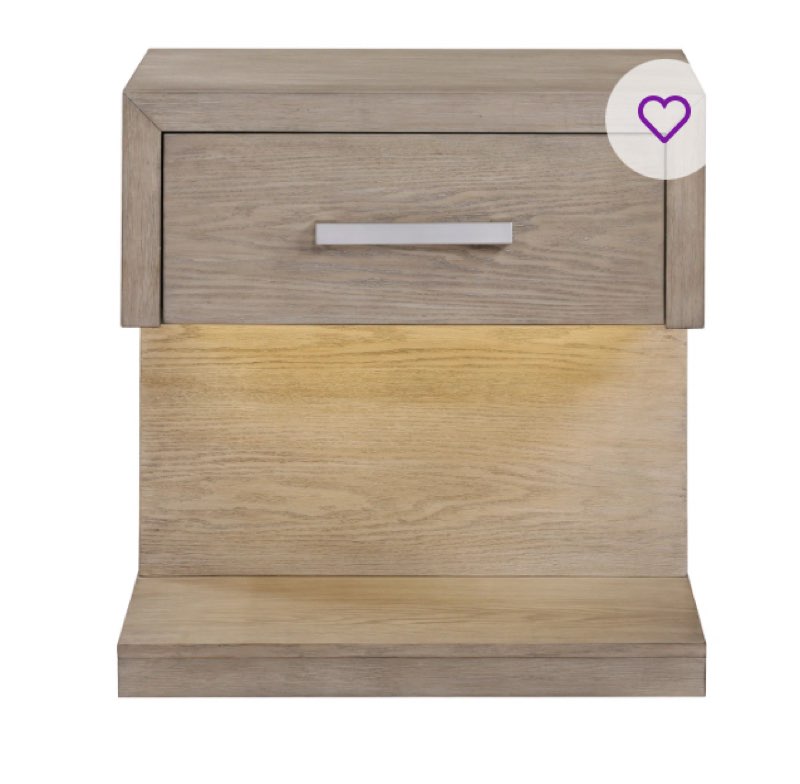 1-drawer Nightstand Bedside Table Barley Brown