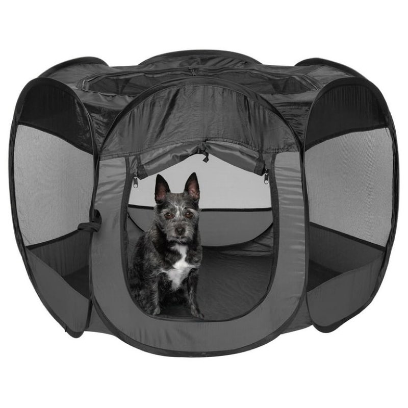FurHaven Pet Products Mesh Open-Air Pet Playpen - Gray, Small (Similar to the stock photo) 
