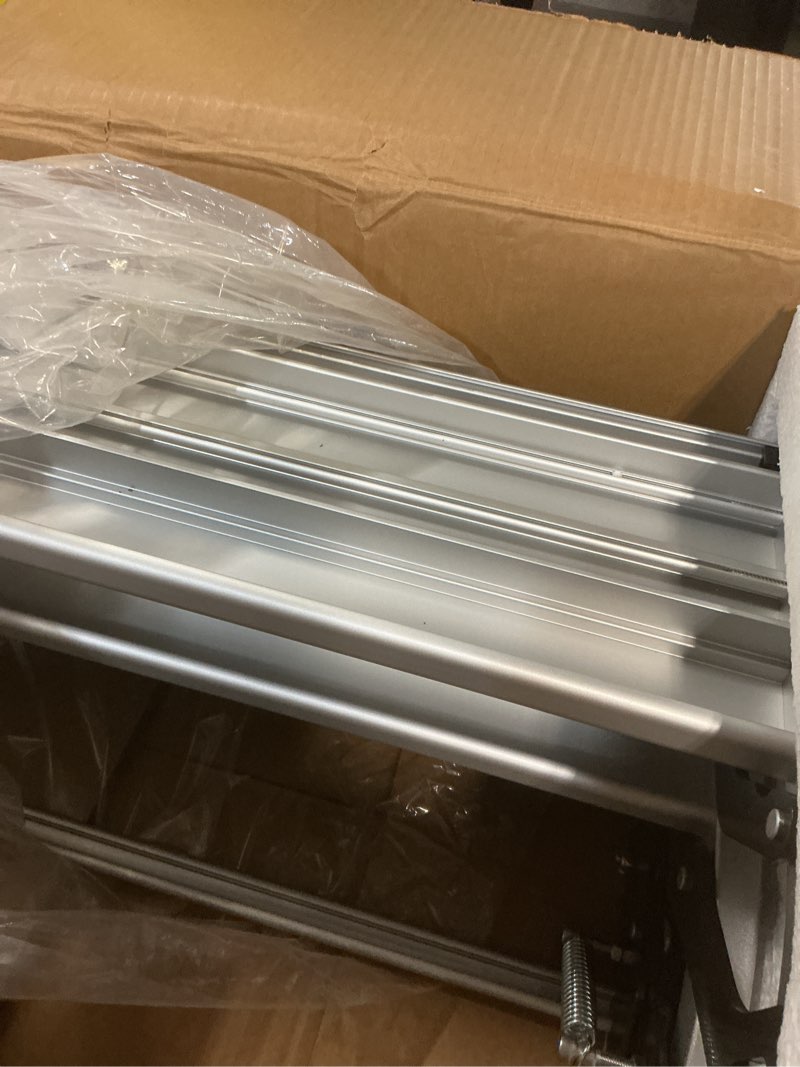 Condition photo showing Good Condition for rv steps, 2-step, manual retractable rv steps, 400 lbs load capacity, foldable aluminum alloy camper steps, thickened steel plate trailer steps, non-slip design, ideal for rv, trailer, camper silver 2-steps