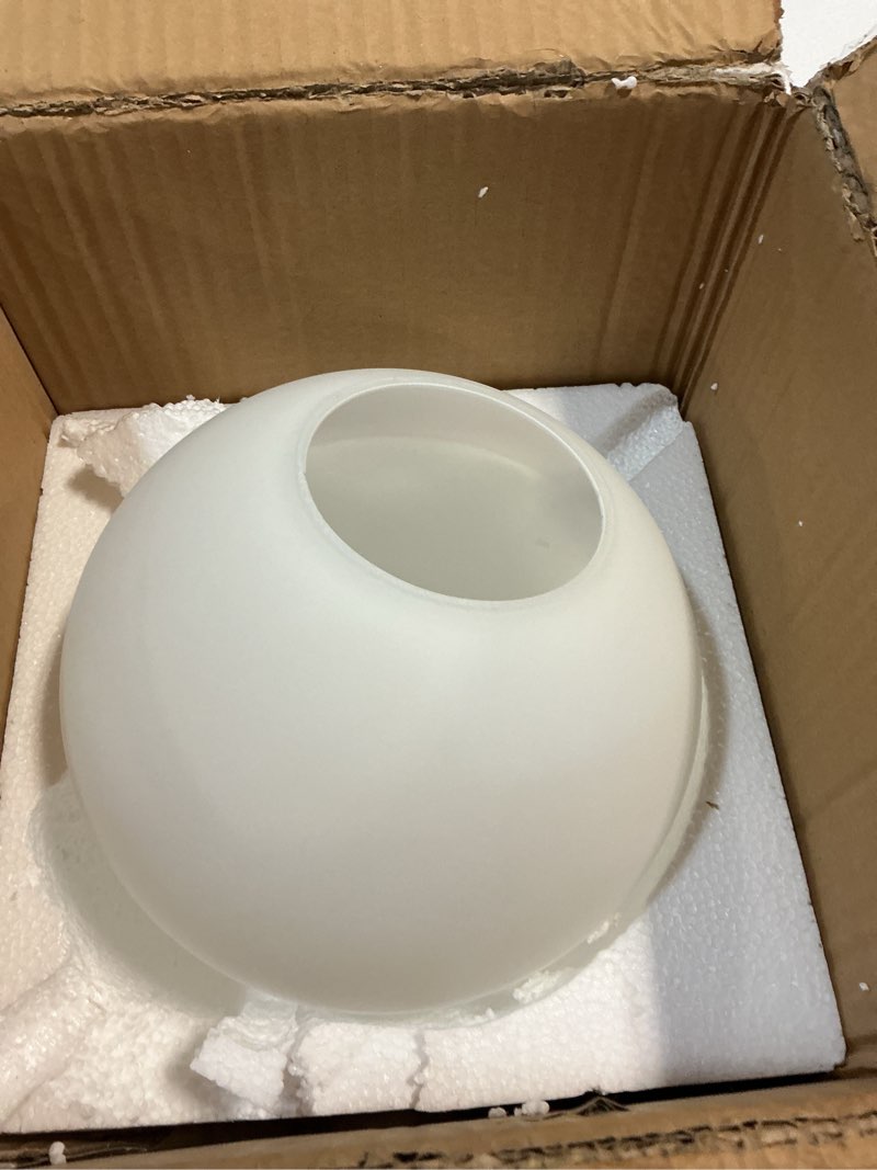 Condition photo showing New/Like New for KoKo&Yukina 8 Inch Milk White Glass Globes Shade Frosted Replacement Glass Shades - 3.15" Fitter Opening - Lighting Fixture Replacement 8" Milk White 1 Pack