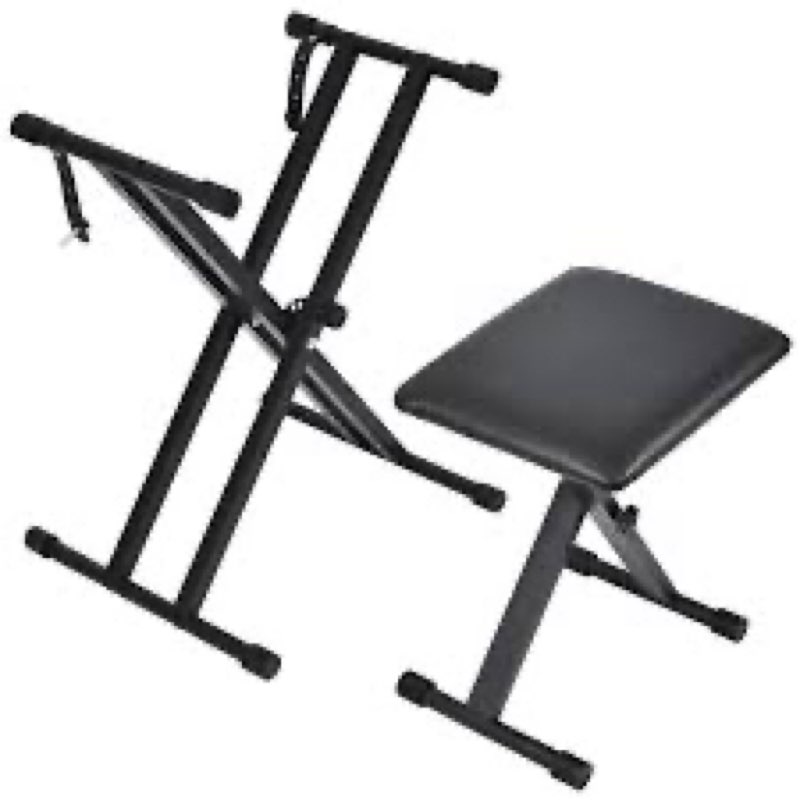 tipatyard Keyboard & Bench Set, 2024 Upgrade Heavy Duty Double-X Keyboard Stand, Adjustable & Portab