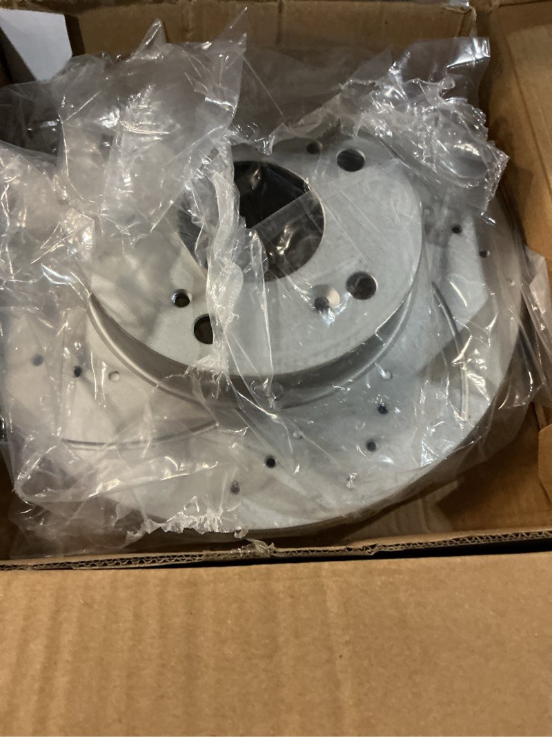 Condition photo showing Good Condition for motorevo front geomet coated brake kit for civic [ 2012-2014 ] [only for 261.7mm 10.3in rotors] [2013-2014 lx 10.3in only, not 11.1in] high-carbon alloy drilled & slotted vented discs & ceramic pads front 2012-2014 lx/hf, 2012 ex/ex-l/dx, 10.3in front