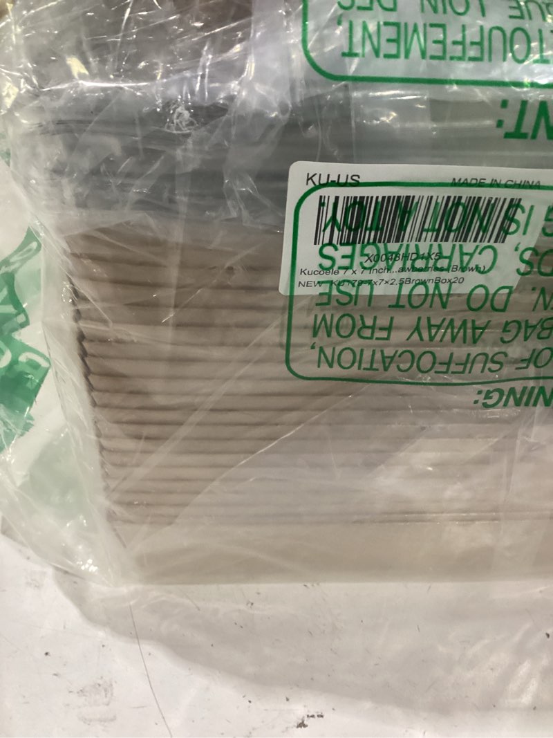 Condition photo showing Good Condition for kucoele charcuterie boxes with clear lids, brown, 20 pack, 7x7 inches | disposable, to go paper charcuterie boxes, large food containers, for charcuterie, sandwiches, cookies, strawberries 7x7 inch-20 pack