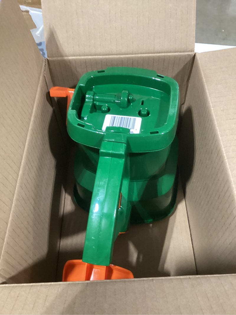 scotts whirl hand-powered spreader for grass seed, fertilizer, salt, ice melt, handheld spreader hol