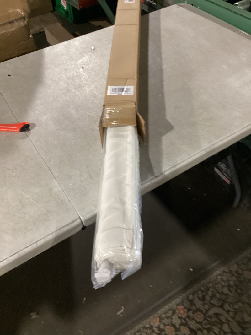 Condition photo showing New/Like New for lazblinds no drill roman shades for windows, cordless light filtering window shades with uv protection, polyester fabric for bedroom & living room, 35" w x 64" h, off white light filtering - off white 35"w x 64"h