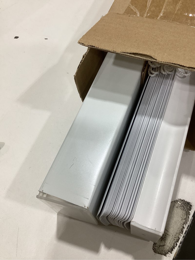 Condition photo showing New/Like New for LOTUS & WINDOWARE Cordless 2" Premium Vinyl Mini Blind, 47" Wide x 48" Long, White, Smooth, Room Darkening, Horizontal Blinds for Living Room, Bedroom, Interior Door Windows 47"W x 48"H White