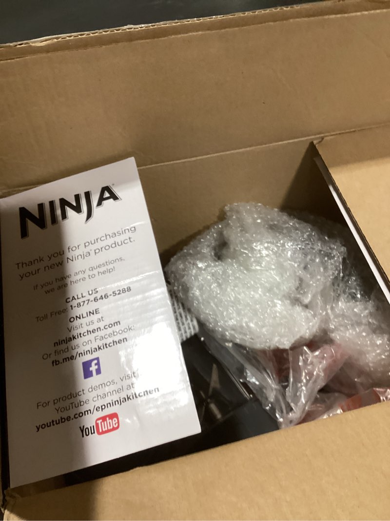 Condition photo showing As Is for Ninja BL660 Professional Compact Smoothie & Food Processing Blender, 1100-Watts, 3 Functions -for Frozen Drinks, Smoothies, Sauces, & More, 72-oz.* Pitcher, (2) 16-oz. To-Go Cups & Spout Lids, Gray Pitcher + (2) 16 oz. Cups